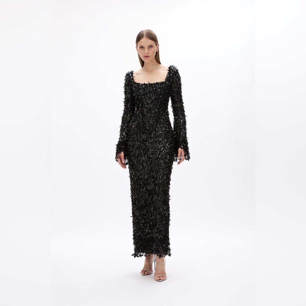 Rachel Gilbert 100% Hand Embellished Bell Sleeve Posie Gown AU1/US4 NWT